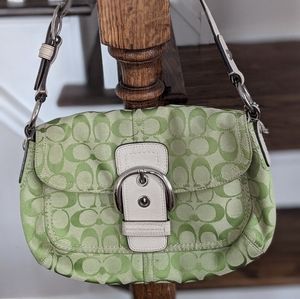 Coach Two Tone Green Shoulder Bag